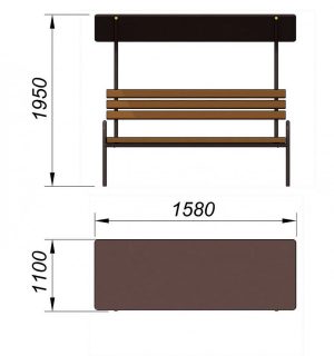 Лавочка под навесом МАФ 1607